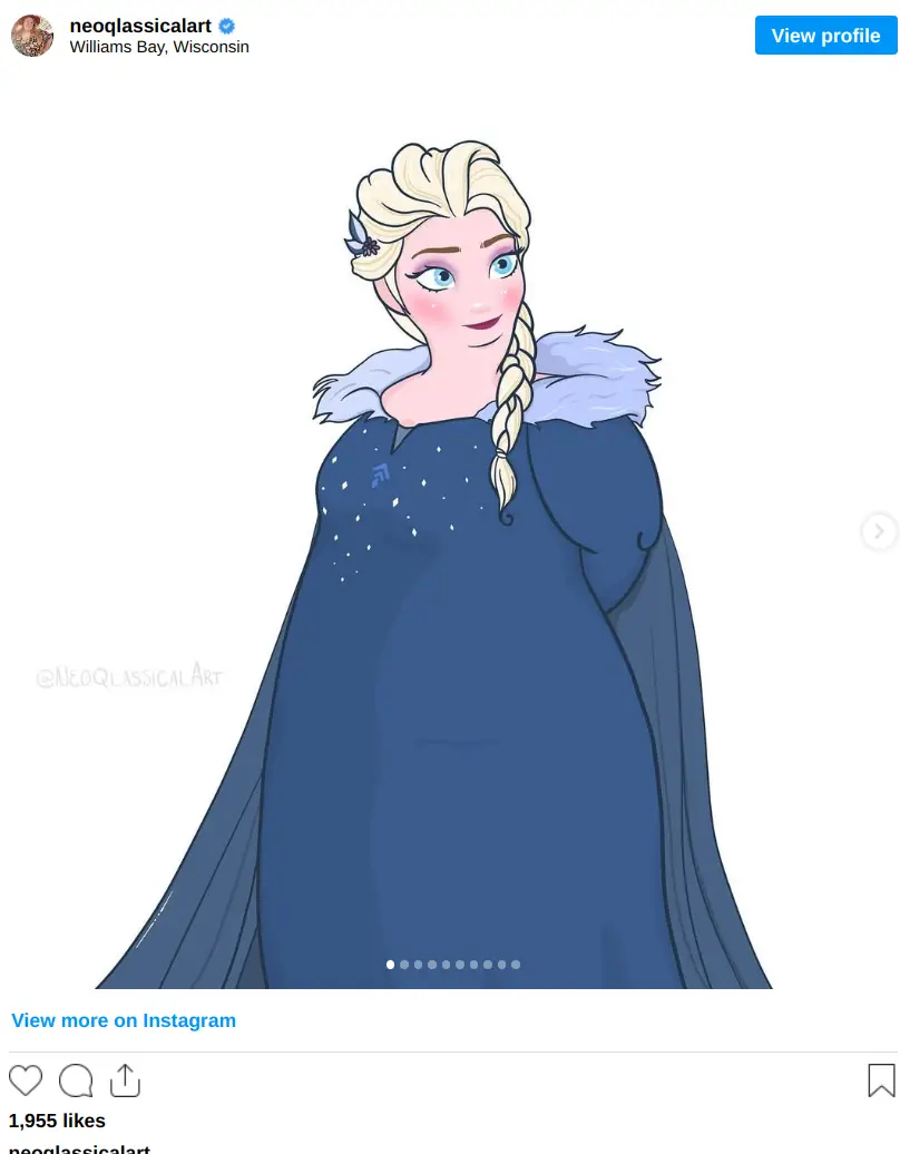 Artist Draws Disney Princesses as Plus Sized Women