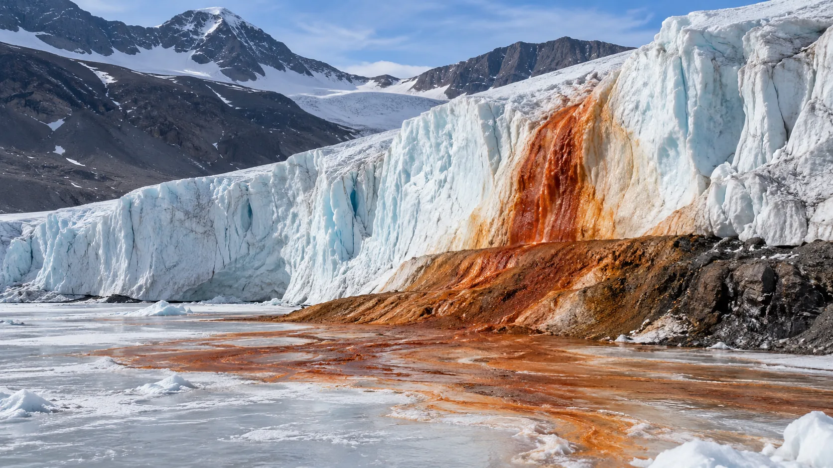Antarctica’s Blood Falls Seeps Red, Iron-Rich Brine From a Glacier