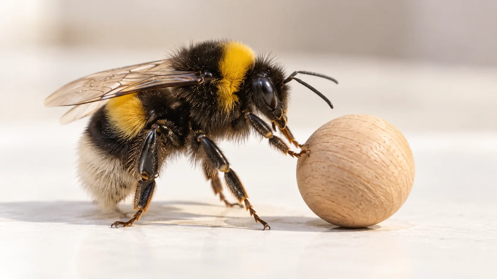 Bumblebees Roll Tiny Wooden Balls for No Reward. Scientists Call It Play.