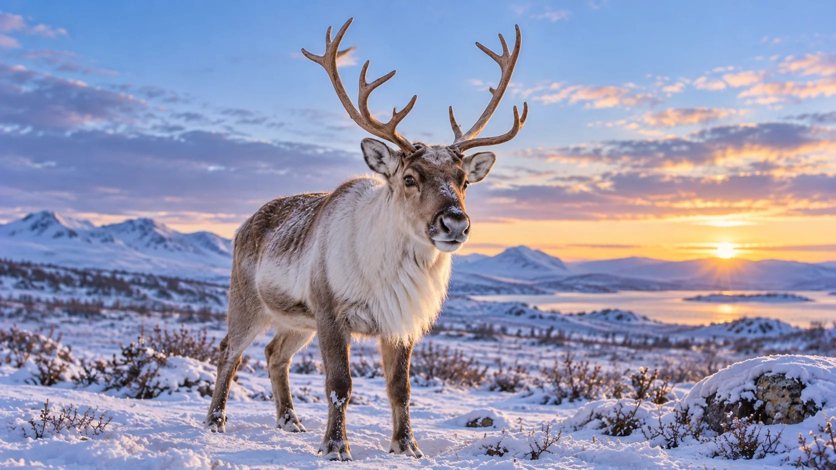 Reindeer Eyes Reflect Gold in Summer and Deep Blue in Winter