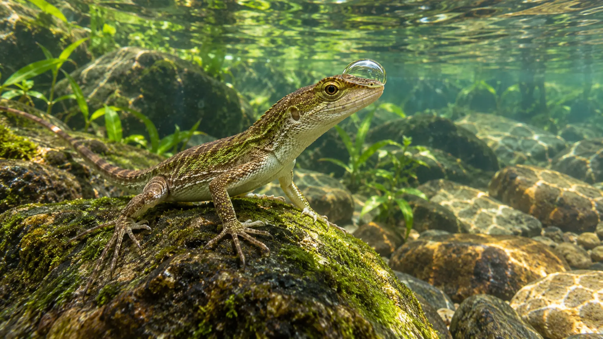 This Lizard Breathes From a Bubble on Its Nose