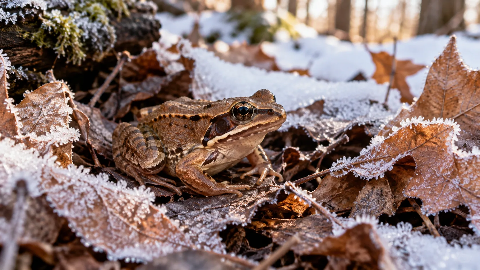 Wood Frogs Can Freeze, Stop Their Hearts, and Wake Up in Spring